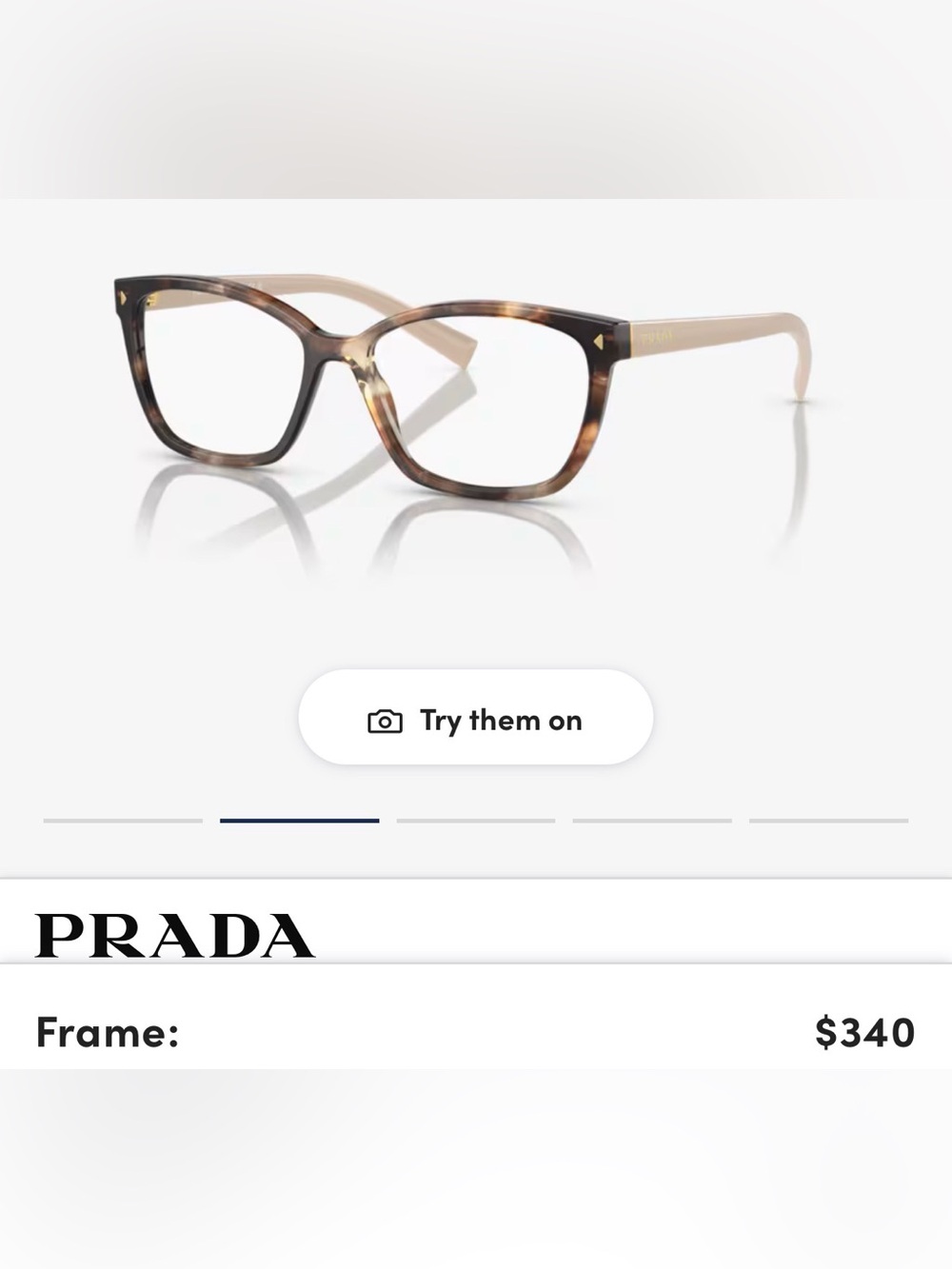 Prada PR 09YV Tortoise Eyeglasses Brown & Pink